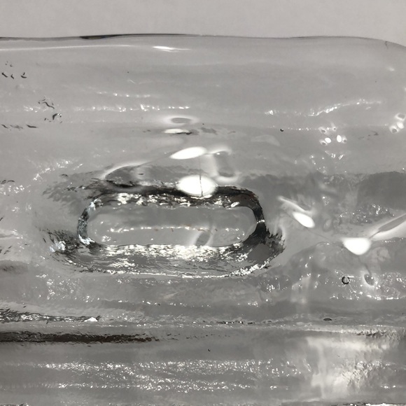 Rectangle Clear Thick Glass Ice Bark Design Appetizer/Platter/Tray NWT - Picture 12 of 13